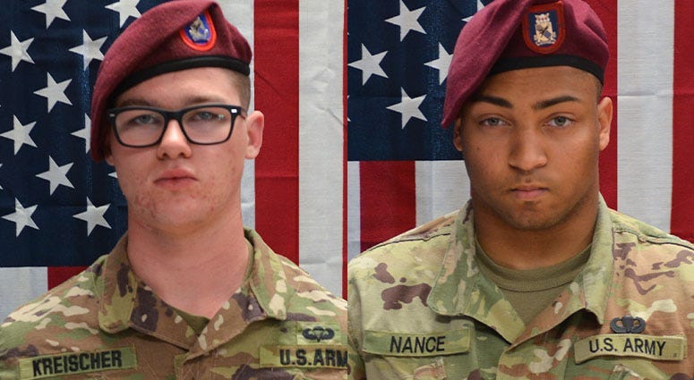 Spc. Michael Nance of Chicago, Ill. and Pfc. Brandon Kreischer  were both killed in Afghanistan.