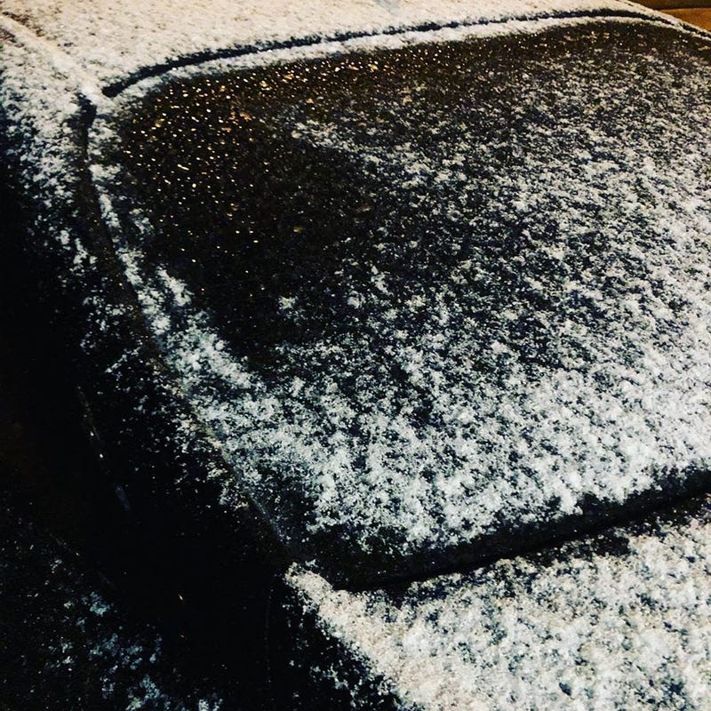 Snow on windshield