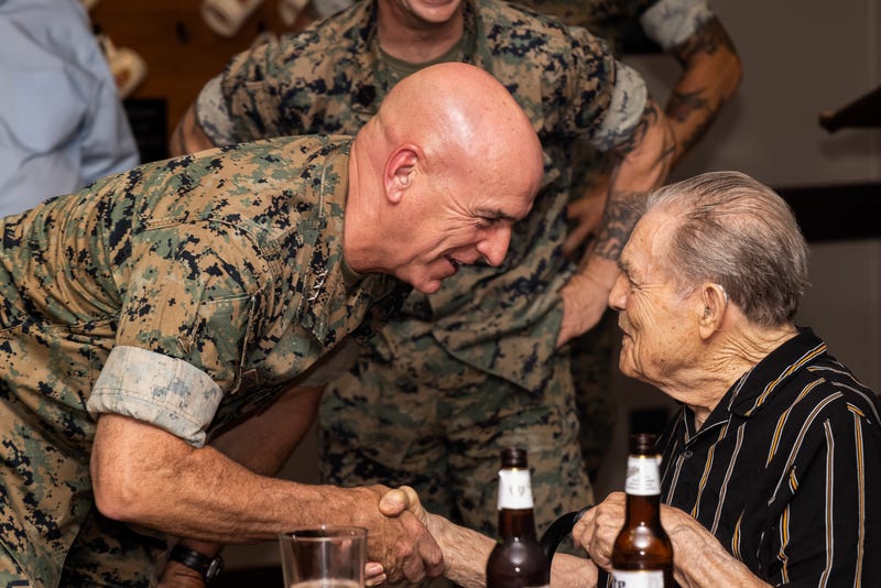 A Hero's Welcome: Iwo Jima Veteran, 98, Honored by Camp Lejeune Marines