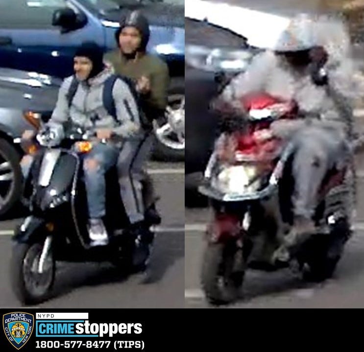 Trio of suspects wanted in pair of moped robberies in Brooklyn