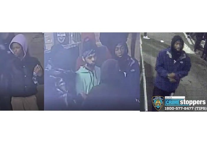 The 44-year-old victim was attacked by the group at 44th Street and 10th Avenue around 11:30 p.m. Wednesday