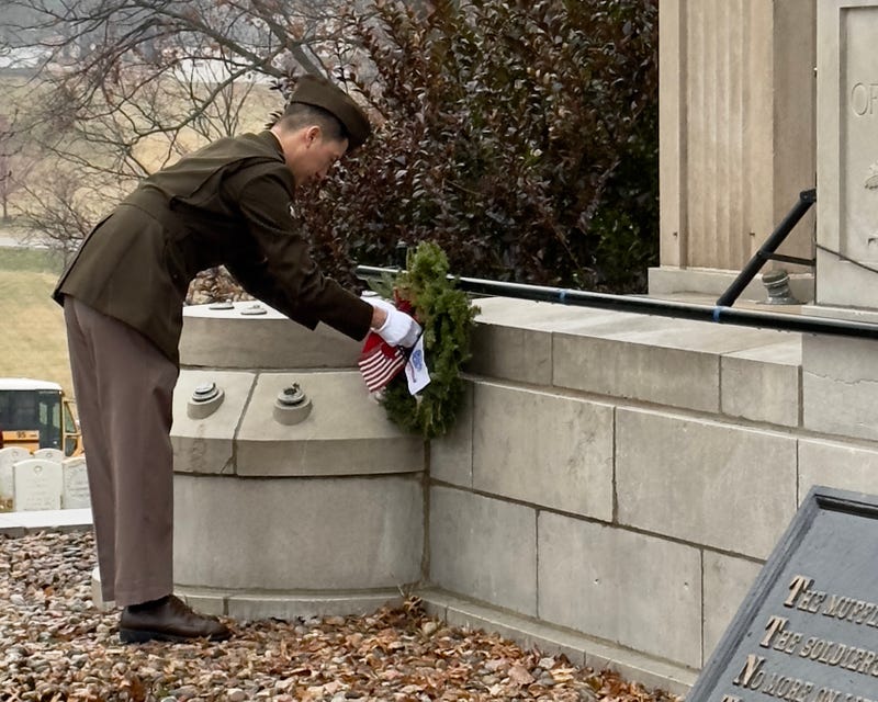 U.S. Army Soldier Col. Jolanda L.J. Walker, Munson Army Health Center director, served as master of ceremonies for Wreaths Across America at Leavenworth National Cemetery, Leavenworth, Kansas, Dec. 14.