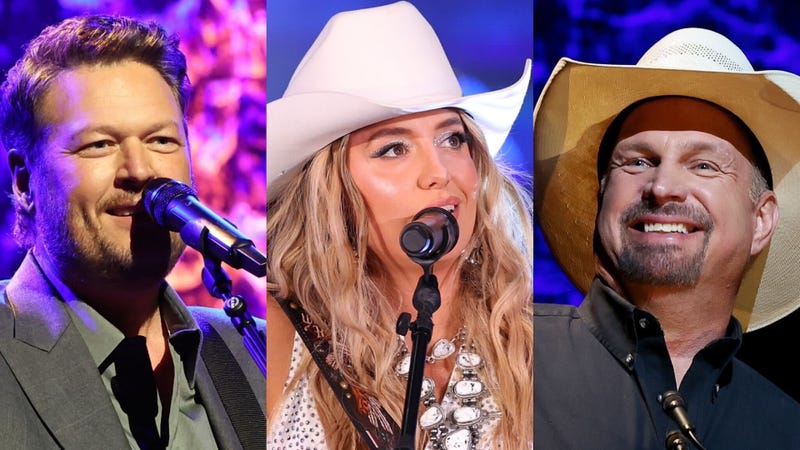 Blake Shelton, Lainey Wilson, Garth Brooks 