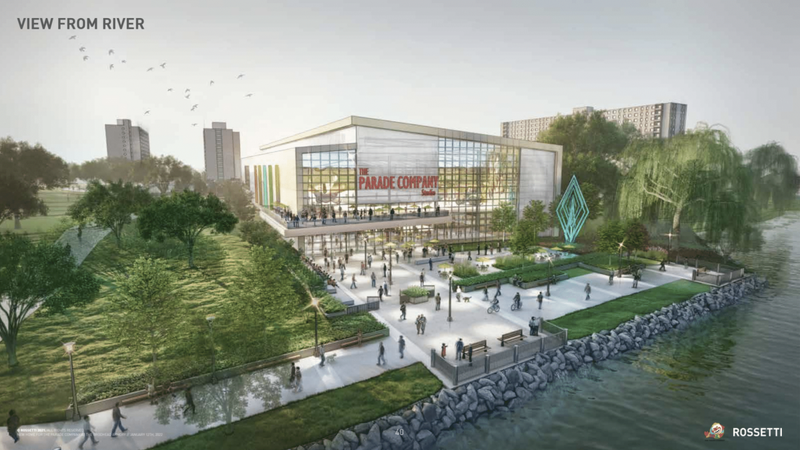 Renderings of Parade Company Riverfront Headquarters