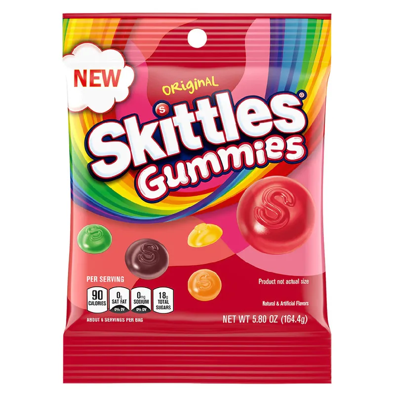 Skittles candies are seen in the shop in Milan, Italy on October 6, 2021. 