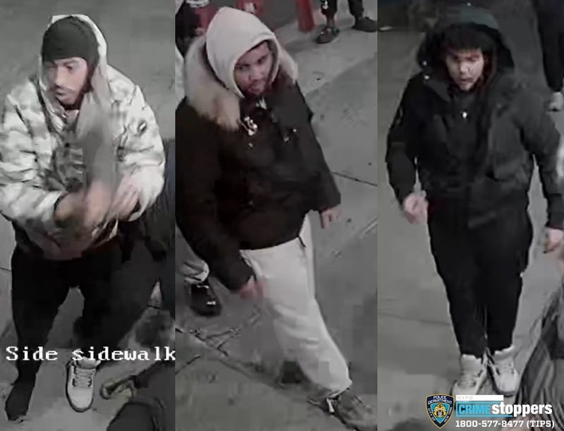 Three of the people police are searching for in the Jan. 7, 2023, attack in Hamilton Heights