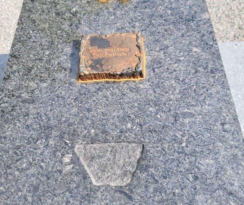 The spot where the glass artifact was stolen from in Wayzata.