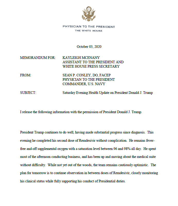 Trump's doctor's memo
