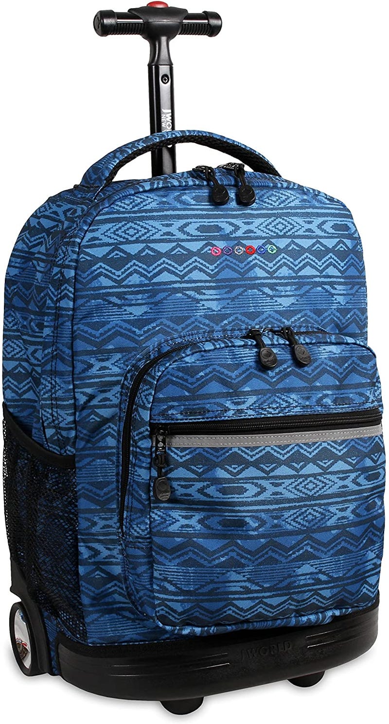 J World New York Sunrise Rolling Backpack