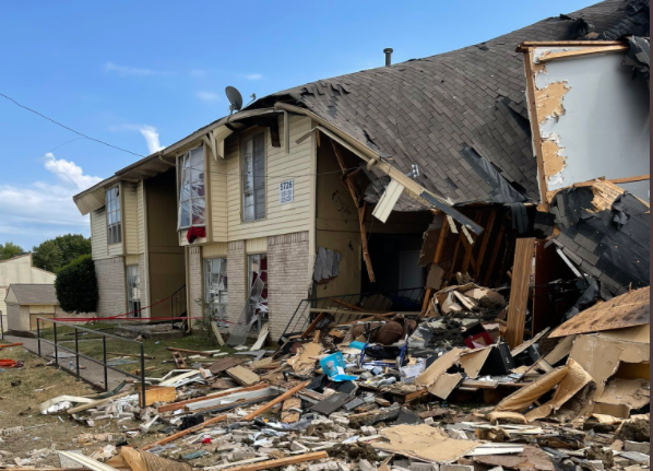 Exploded apartment building