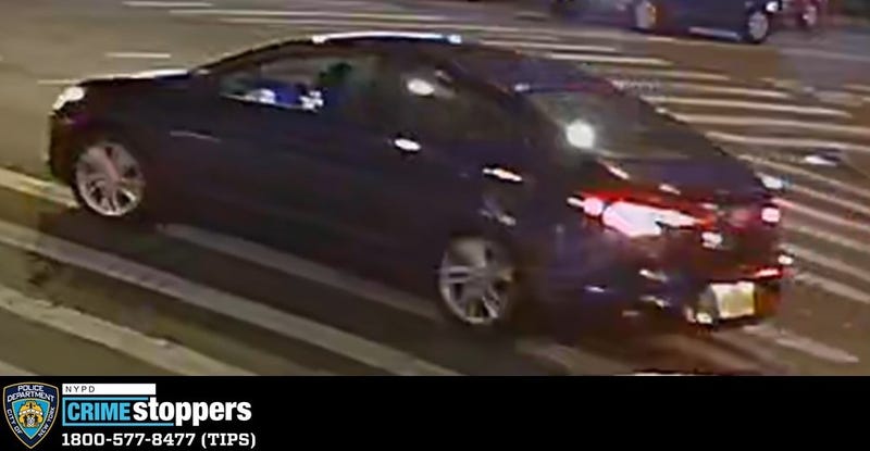 Police are searching for a blue Nissan sedan