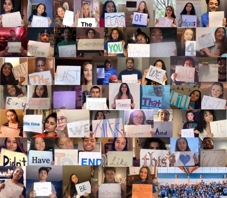 The class of 2020 from Lincoln Park High School put together collage pic to thank their teachers