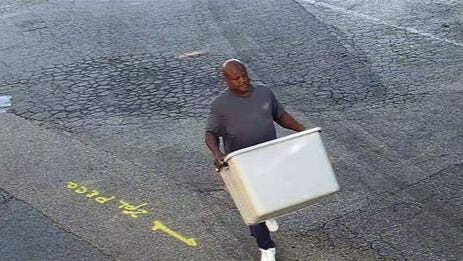 If you recognize this man, Sharon Hill Police Department asks you to call them and leave a tip.