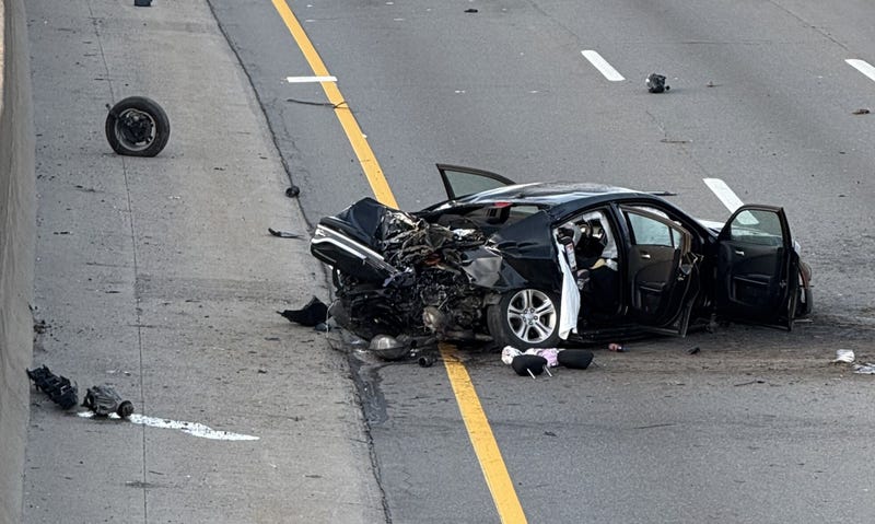 Scene of a crash on I-94 Monday morning