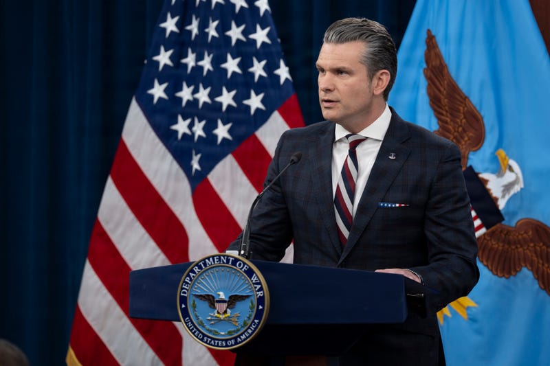 Secretary of War Pete Hegseth and Chairman of the Joint Chiefs of Staff U.S. Air Force Gen. Dan Caine conduct a press briefing on Operation Epic Fury at the Pentagon, Washington, D.C., March 4, 2026.