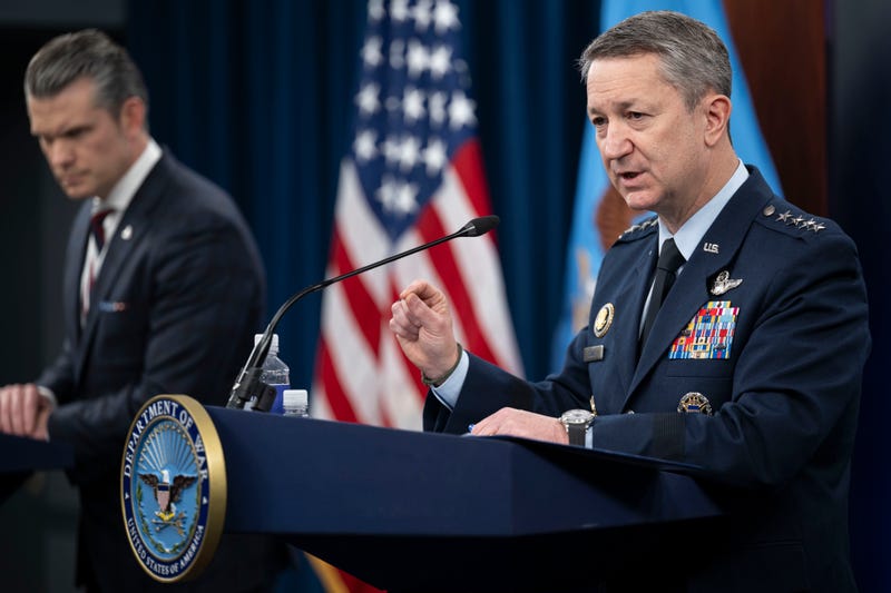 Secretary of War Pete Hegseth and Chairman of the Joint Chiefs of Staff U.S. Air Force Gen. Dan Caine conduct a press briefing on Operation Epic Fury at the Pentagon, Washington, D.C., March 4, 2026.