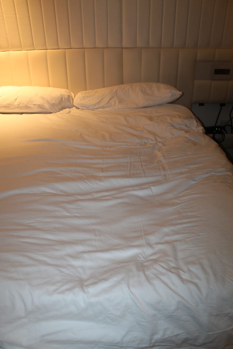 The bed where Bob Saget was found. 