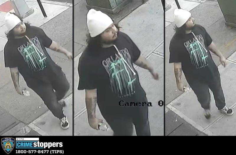 The NYPD released images Thursday of the suspect in the April 18 incident