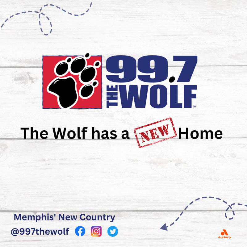 99.7 The Wolf arrives June 12th covering the entire Mid-South with Memphis' New Country