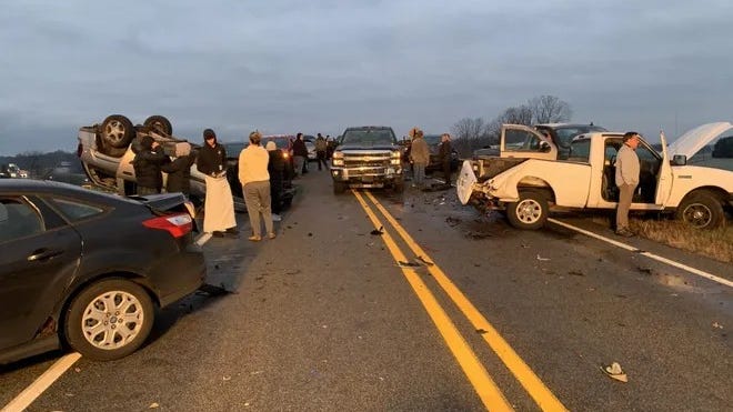 Icy roads blamed for 17-vehicle pile up on I-94 overpass near Battle Creek [PHOTOS]