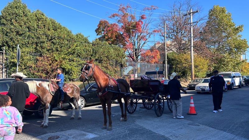 Kids ride horses at Saturday's Peace Not Guns Community Appreciation Day. 