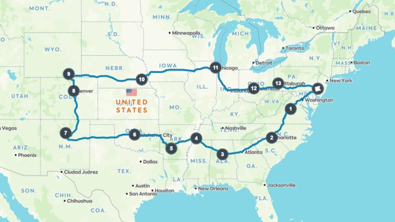 Caravan of Hope map