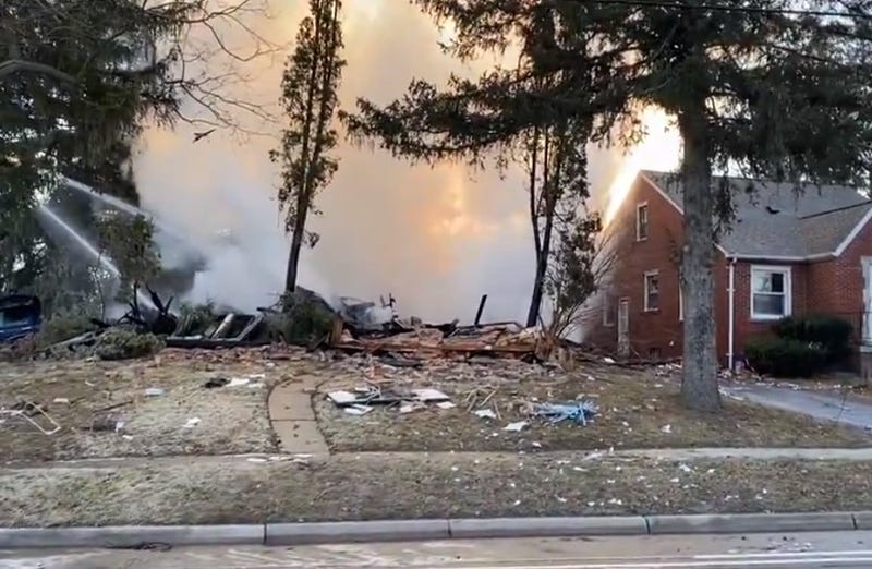 Not much left after a house explosion in Ann Arbor