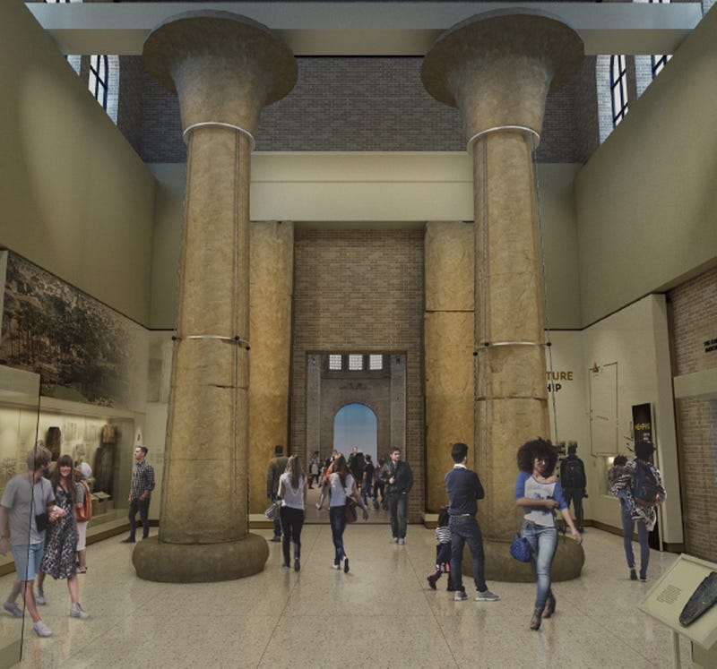 A rendering of the Penn Museum gallery's upper level, which is slated for completion in 2028.