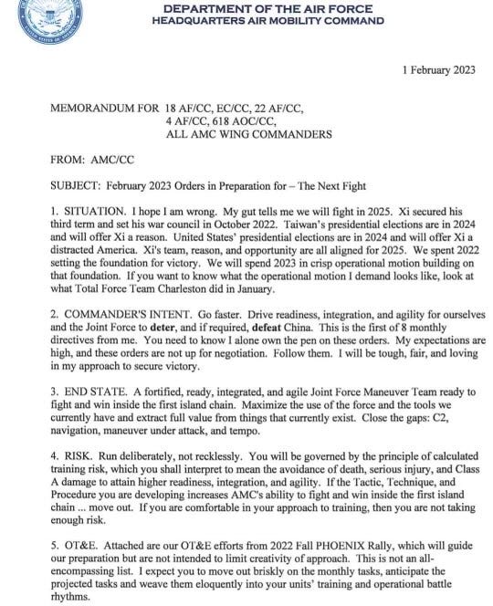 Gen. Minihan memo