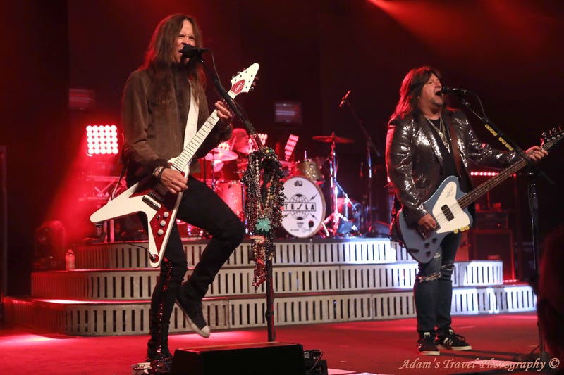 Photo of rock band Tesla performing on-stage