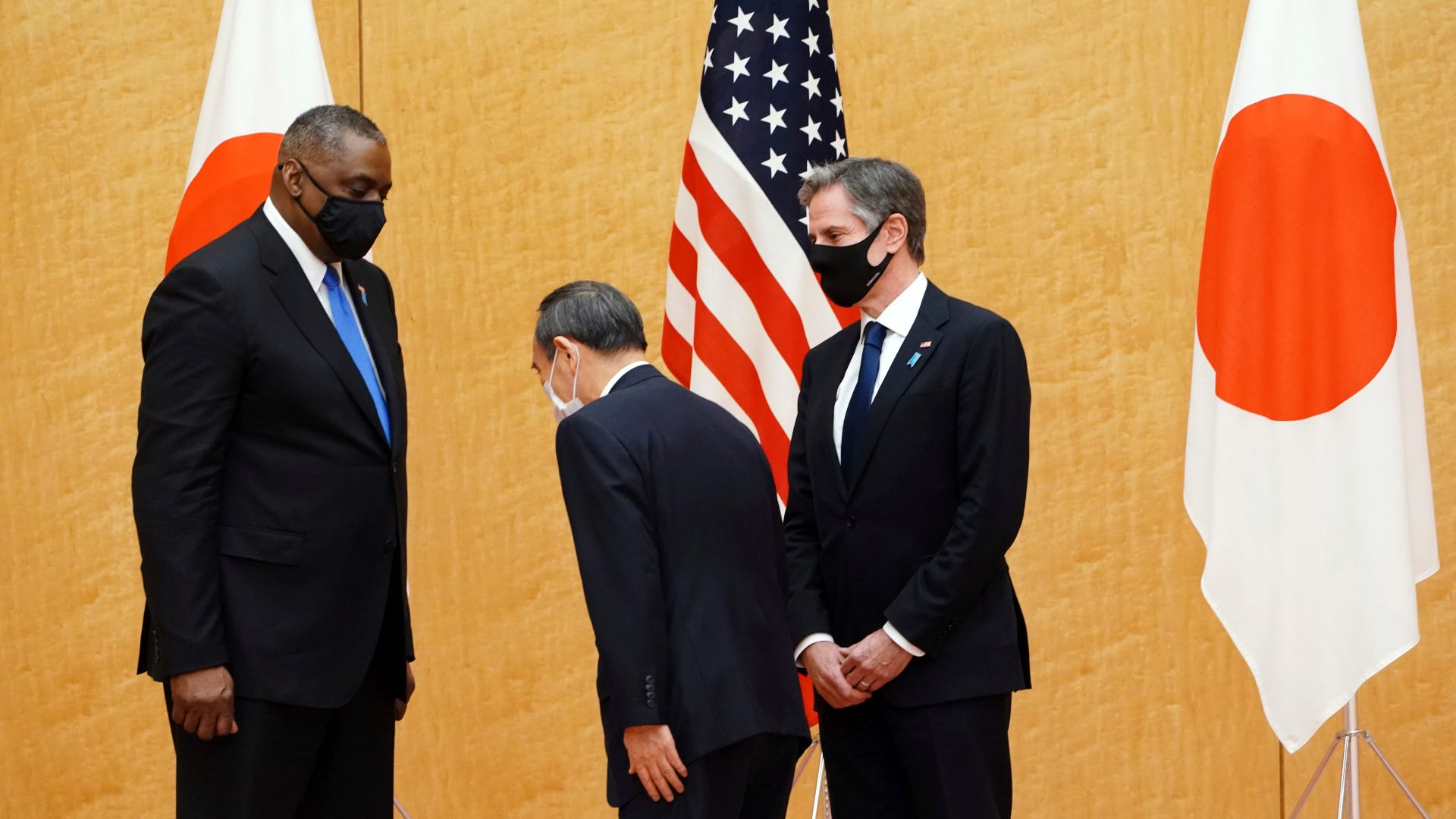 Japan, US criticize China's 'aggression' in Asia during top Biden officials' first trip