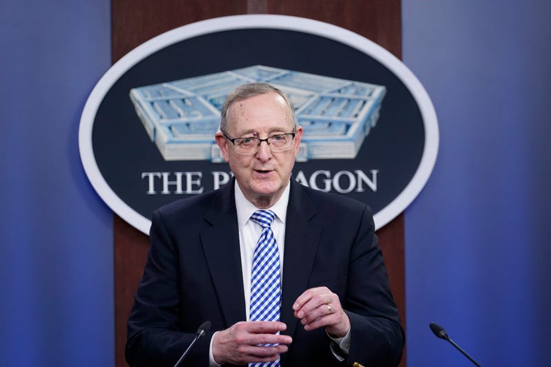Retired Marine Corps Brig. Gen. James Schwenk, who is a member of the independent review commission on sexual assault in the military, speaks during a briefing at the Pentagon in Washington, Friday, July 2, 2021. (AP Photo/Susan Walsh)
