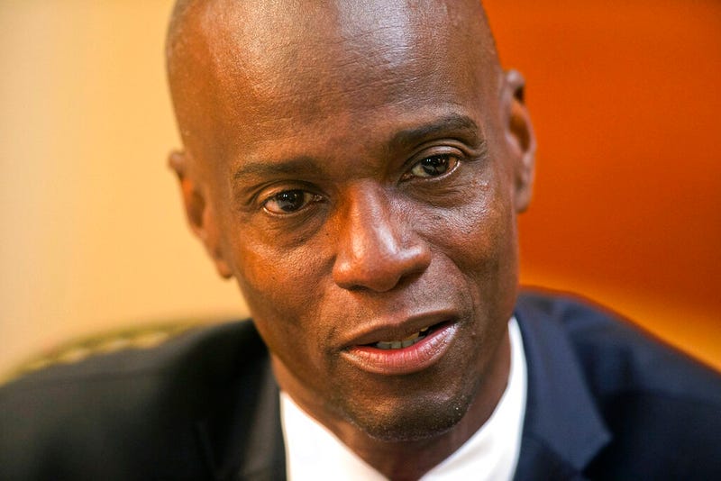 In this Feb. 7, 2020, file photo, Haiti's President Jovenel Moise speaks during an interview at his home in Petion-Ville, a suburb of Port-au-Prince, Haiti. Sources say Moise was assassinated at home, first lady hospitalized amid political instability. 