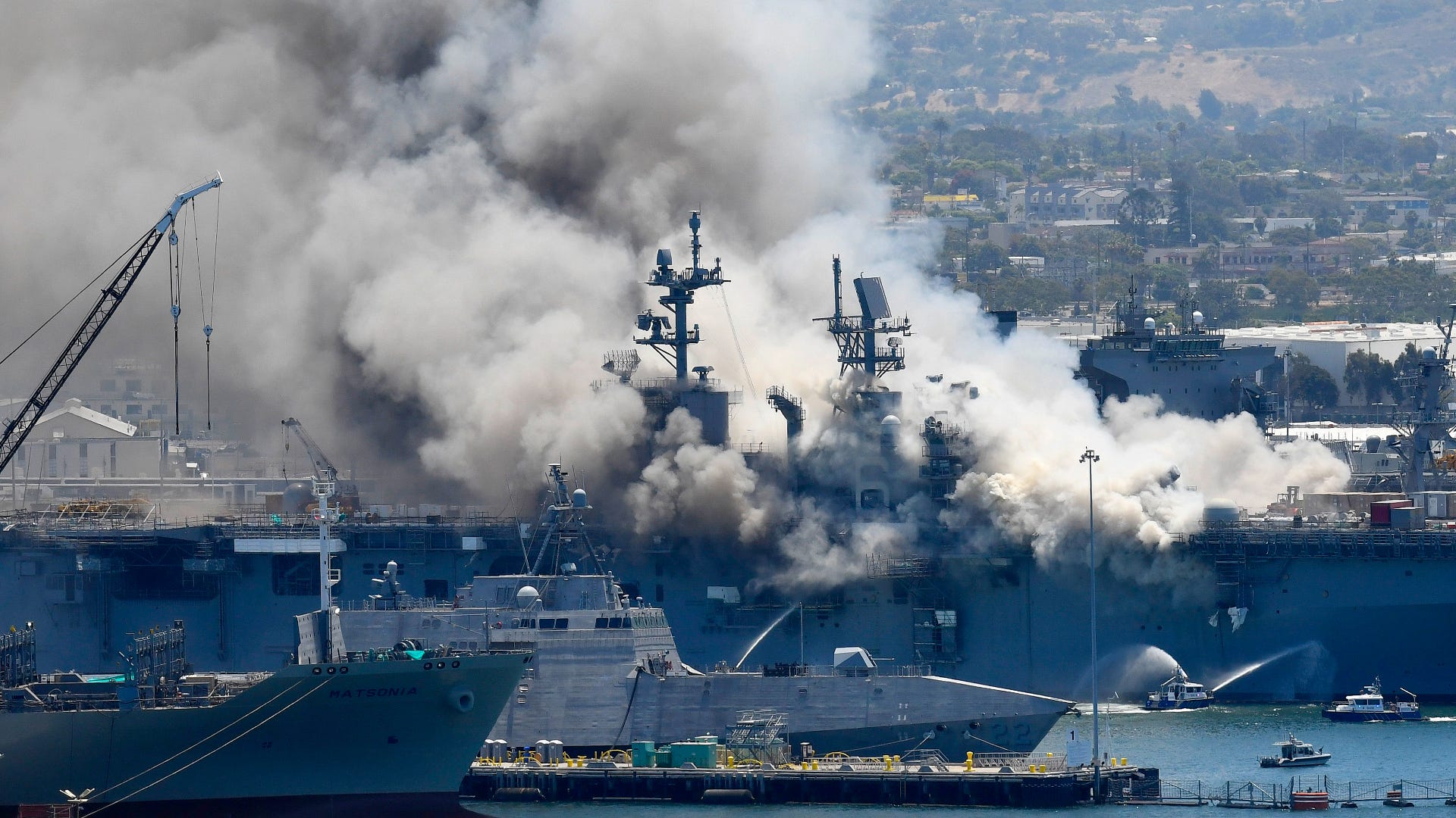 Navy charges sailor with setting fire that destroyed warship