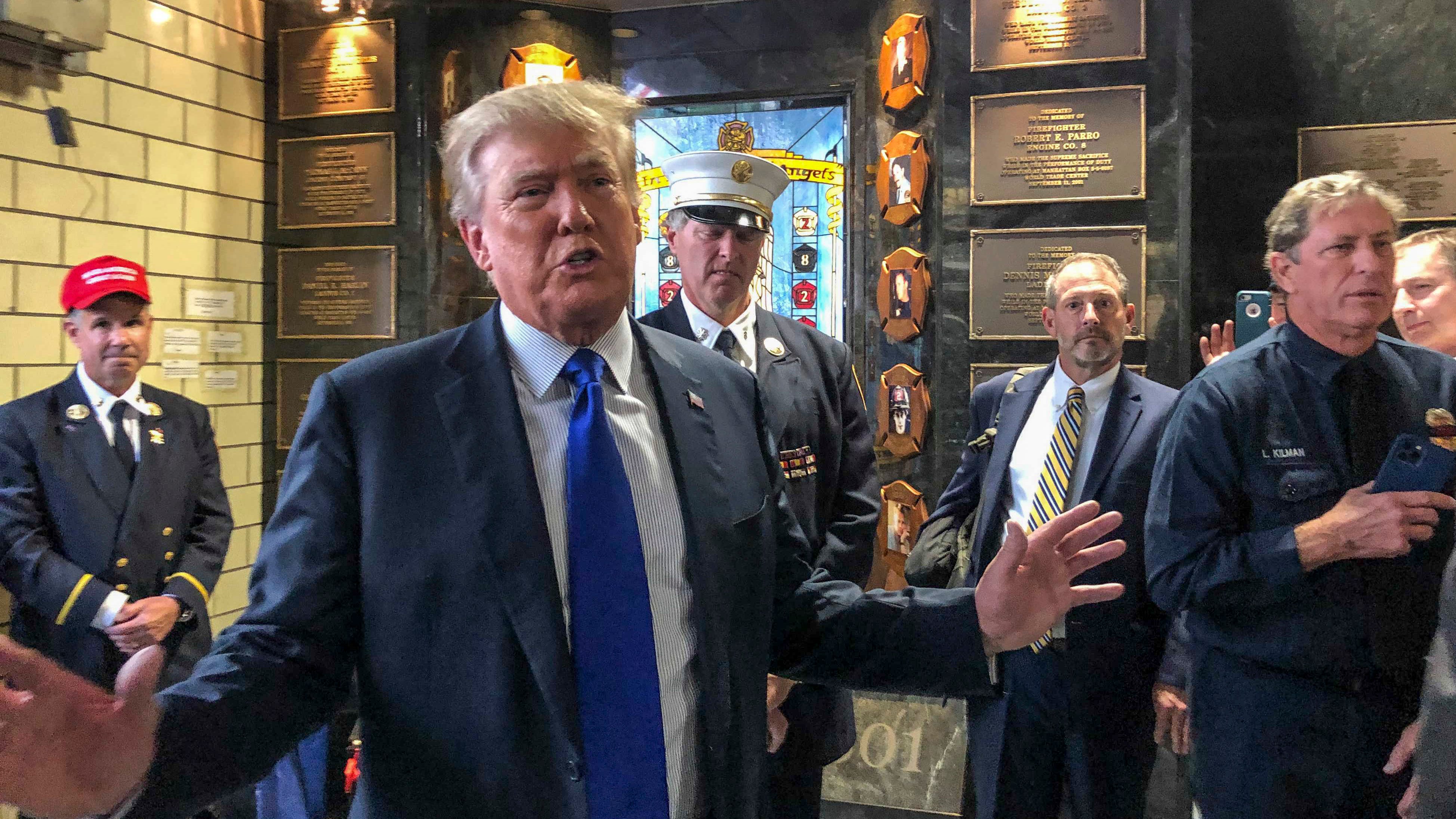 VIDEO: Trump makes surprise visit to FDNY, NYPD members on 9/11