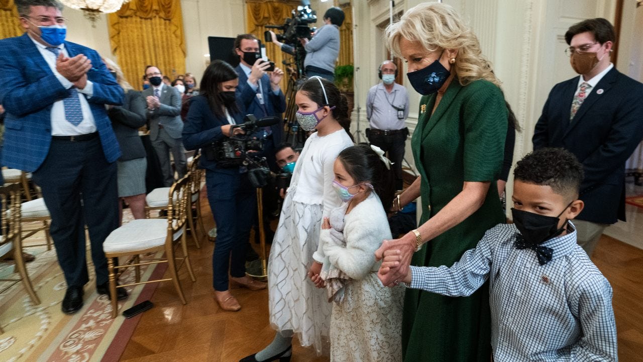 Jill Biden honors children of injured troops as 'hidden heroes'