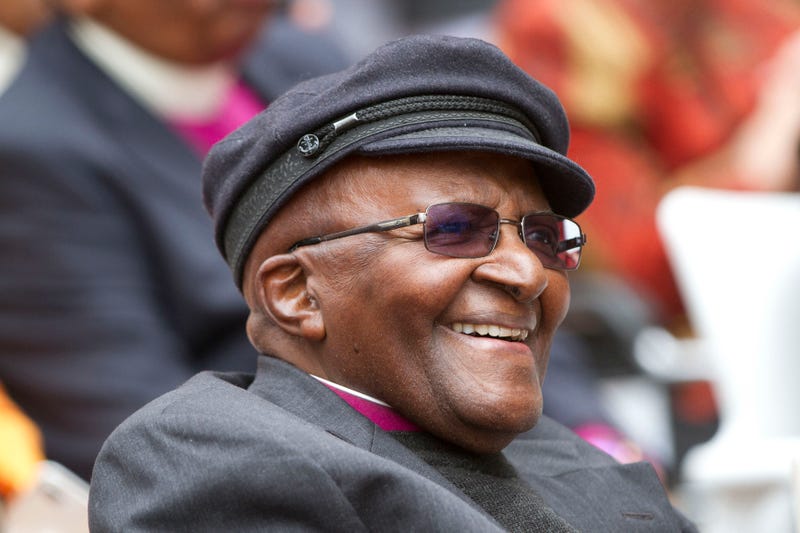Anglican Archbishop Emeritus Desmond Tutu smiles as he celebrates his 86th birthday in Cape Town South Africa, Saturday, Oct. 7, 2017.