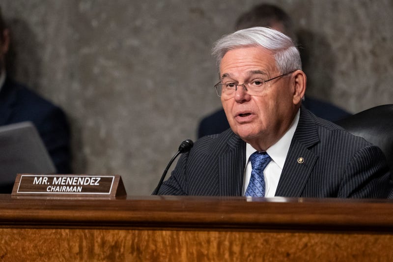 Chairman Bob Menendez, D-N.J., speaks during a hearing of the Senate Foreign Relations to examine U.S.-Russia policy with testimony from Victoria Nuland, Under Secretary of State for Political Affairs, on Capitol Hill, Dec. 7, 2021, in Washington.