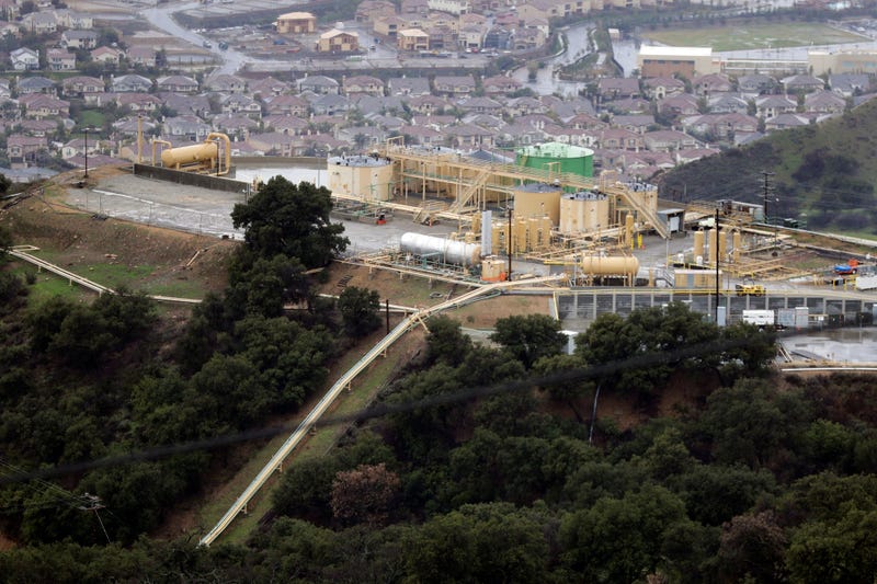 File photo of a gas gathering plant on a hilltop at the Southern California Gas Company's Aliso Canyon storage facility in Los Angeles. The California Public Utilities Commission fined SoCalGas $10 million on Thursday, Feb. 3, 2022, for improperly using ratepayer money on advocacy work around energy efficient building codes. The ruling also requested the utility to reimburse customers for misspent funds.