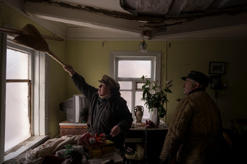 woman cleaning house