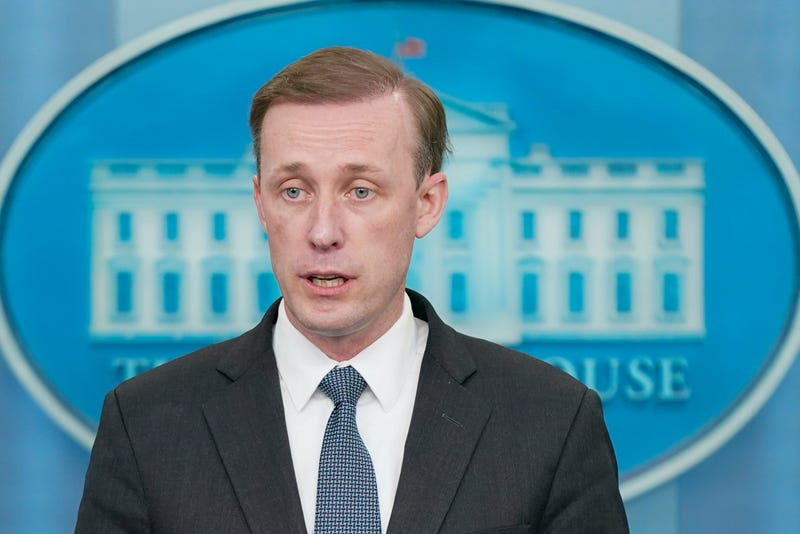 National security adviser Jake Sullivan speaks during a press briefing at the White House.