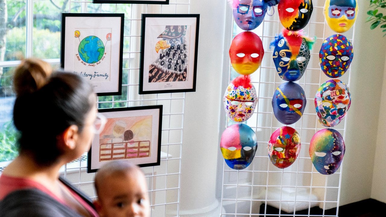 Jill Biden displays artwork by military kids in new exhibit