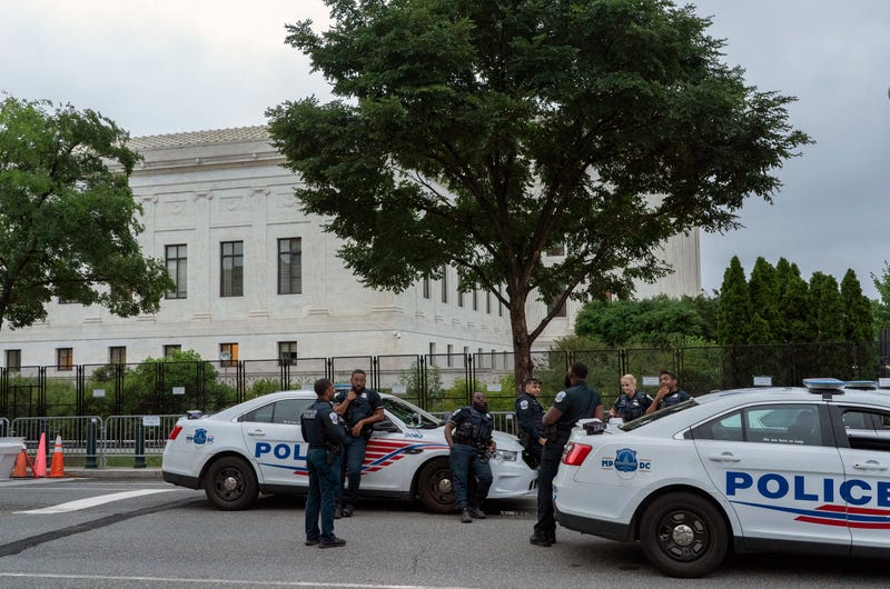 Police outside the U.S. Supreme Court