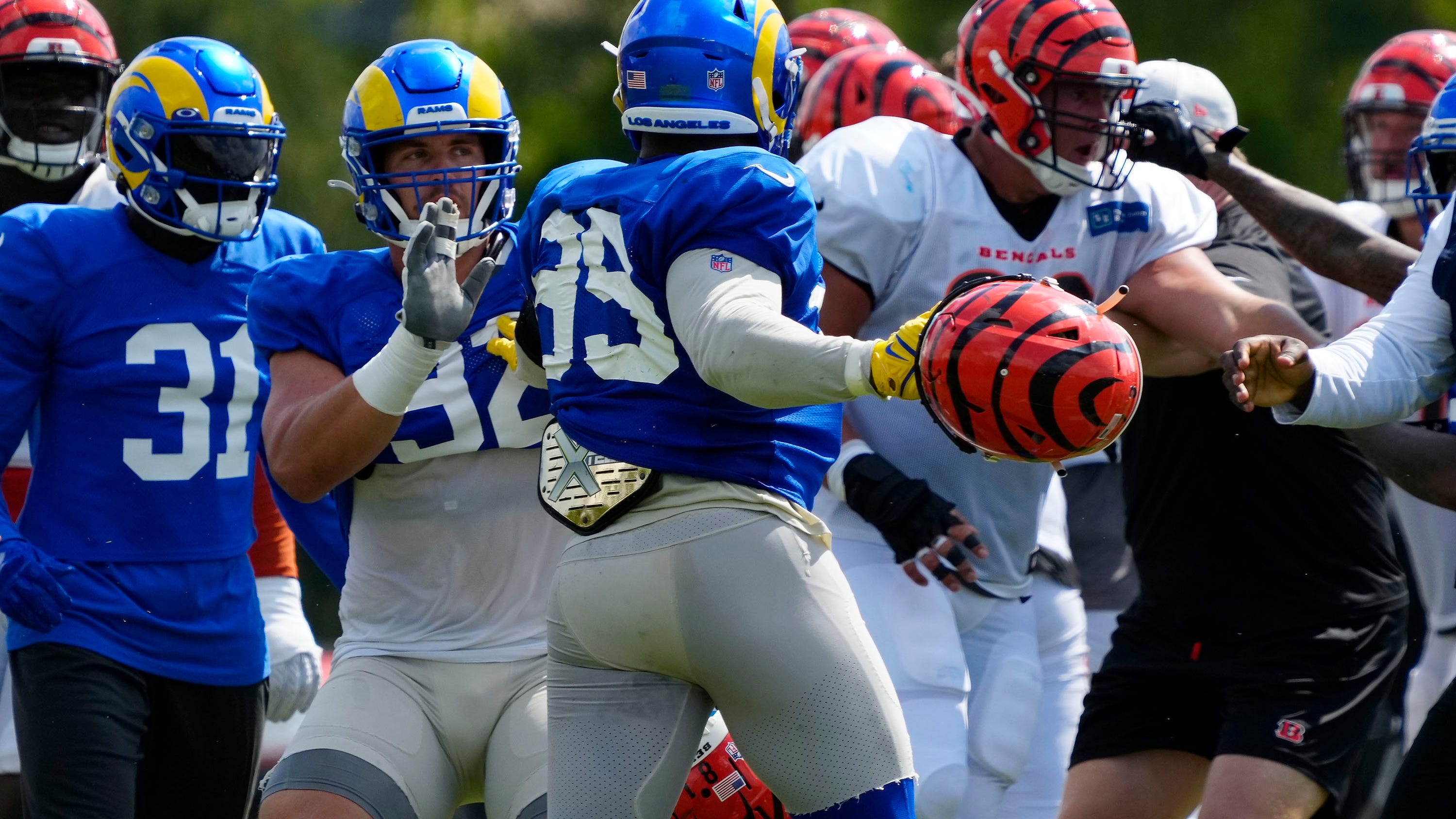 Aaron Donald on helmet swing: 'It was just a practice'