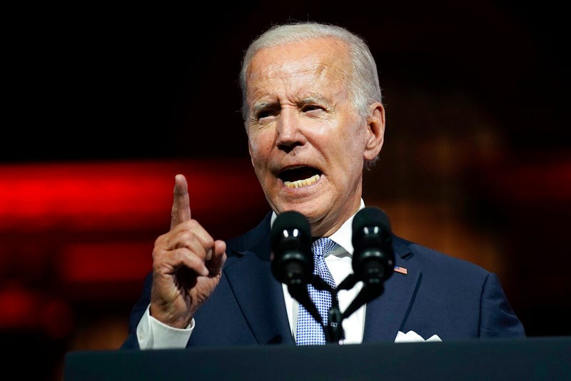 Joe Biden speaks outside Independence Hall, Thursday, Sept. 1, 2022, in Philadelphia.