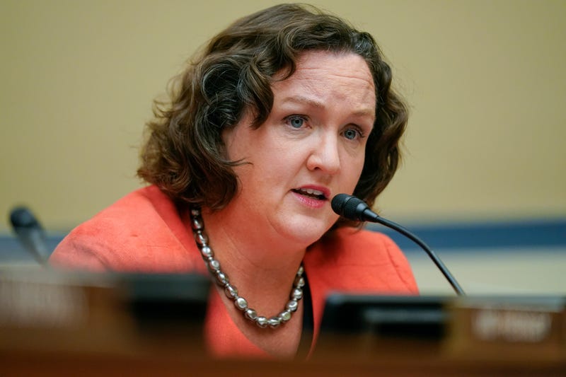 FILE - Rep. Katie Porter, D-Calif., speaks during a House Committee on Oversight and Reform hearing on gun violence on Capitol Hill in Washington, June 8, 2022. In Orange County, where the typical house sells for well over $1 million, Porter’s four-bedroom, three-bath residence in a subdivision on the University of California Irvine campus is a bargain. The progressive Democrat and law professor, who often laments the cost of housing in her district, purchased it in 2011 for $523,000, a below-market price secured through a program the university uses to lure academics who couldn’t otherwise afford to live in the affluent area.