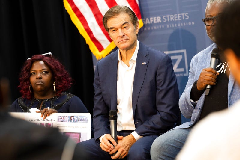 Mehmet Oz, a Republican candidate for U.S. Senate in Pennsylvania, speaks at House of Glory Philly CDC in Philadelphia, Monday, Sept. 19, 2022. (AP Photo/Ryan Collerd)