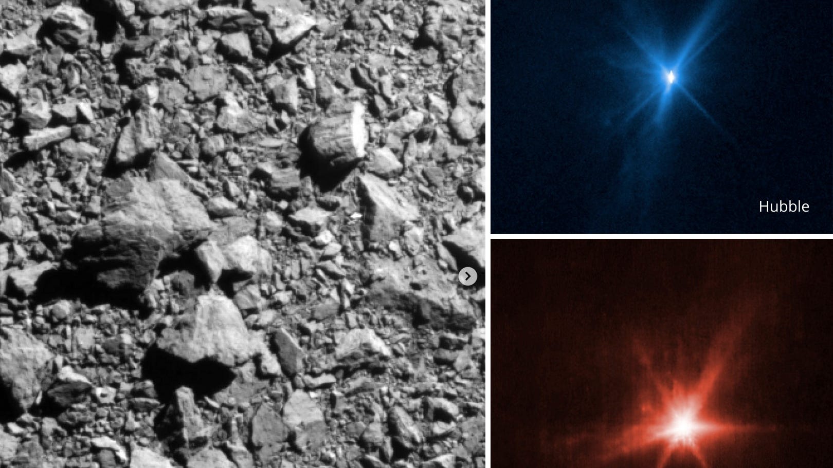 Space telescopes capture asteroid slam with striking clarity