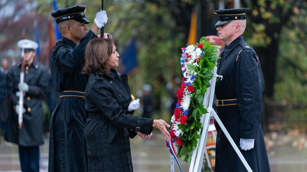 Veterans 'best of America,' Vice President Harris says in laying wreath