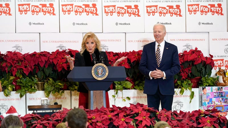 Bidens spread holiday cheer at Toys for Tots event